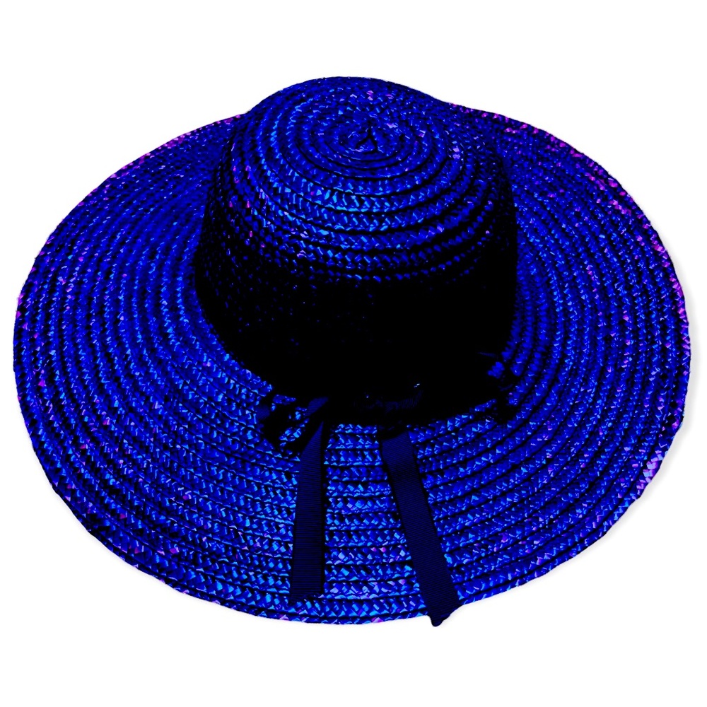 VINTAGE STRAW NAVY BLUE WOMEN’S SUN HAT VINTAGE GREAT CONDITION by:atlas